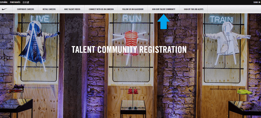 Talent Community Above Fold Nike - Ongig Blog Talent Community Above Fold Nike - Ongig Blog