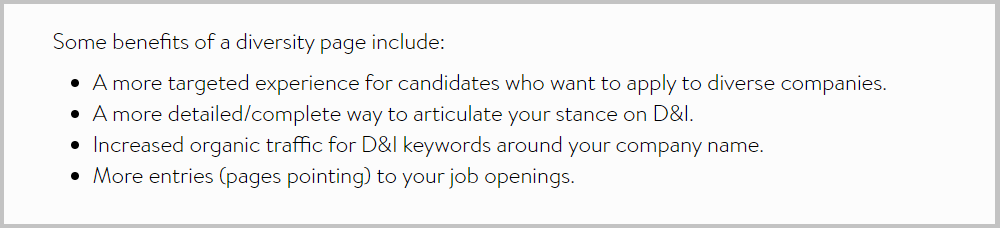 diversity page advantages