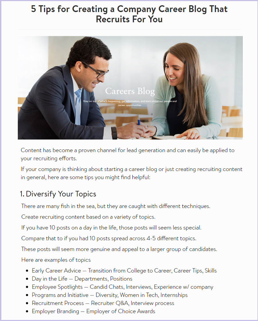 Tips-for-creating-a-company-career-blog-Ongig | Ongig Blog 5 Tips for Creating a Company Career Blog That Recruits For You