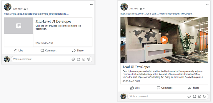 optimized social share job advertisement