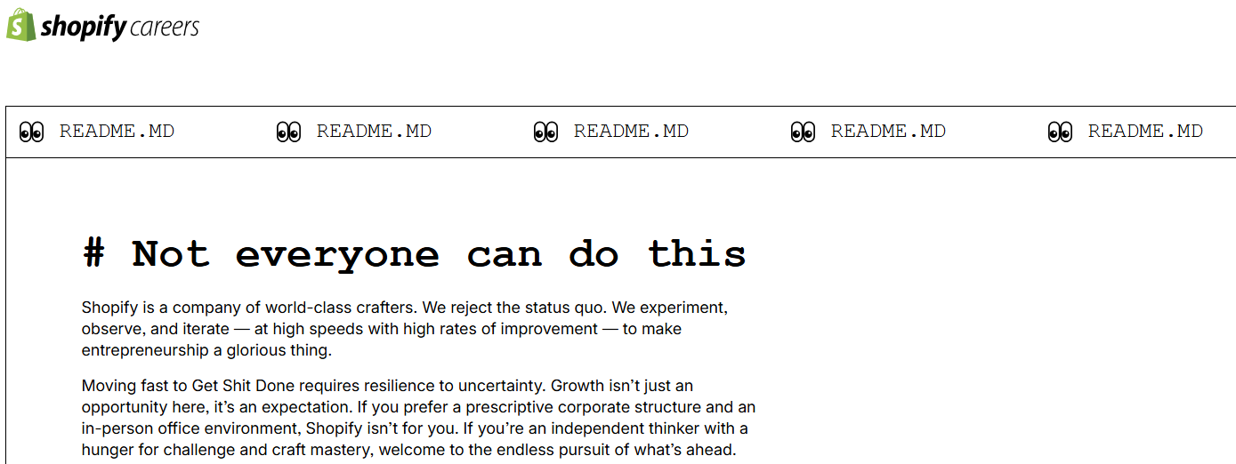 Career page design