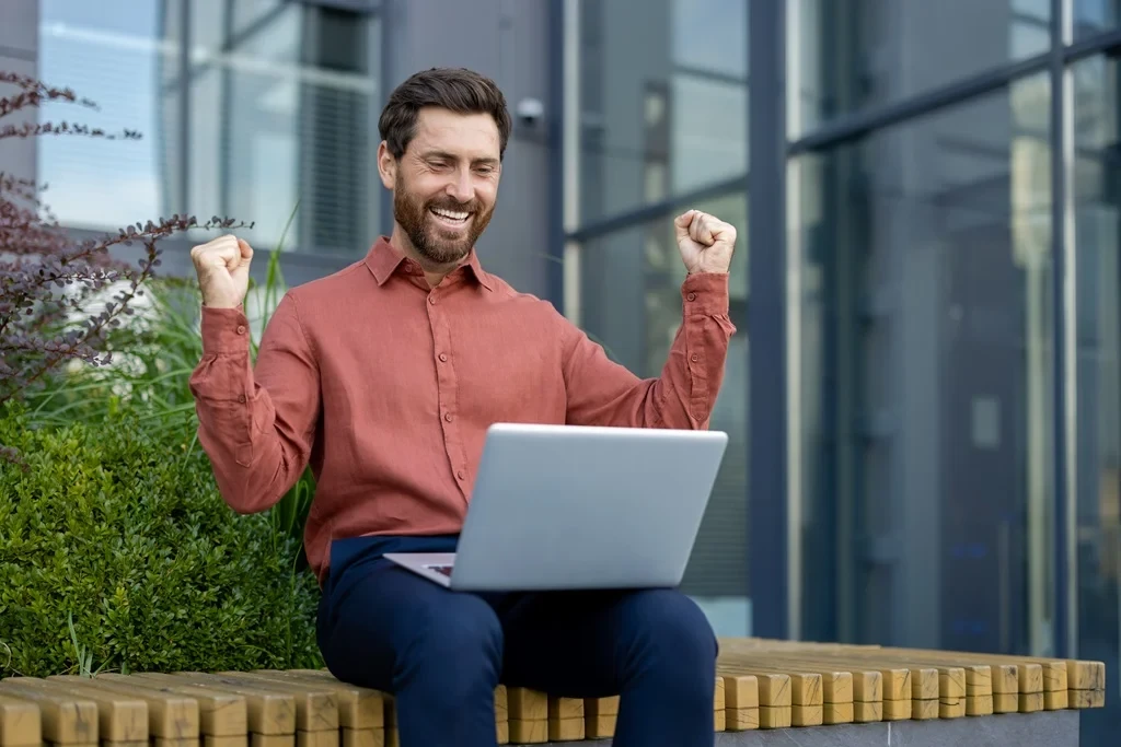 Applicant Delighted After Receiving A Job Offer Online