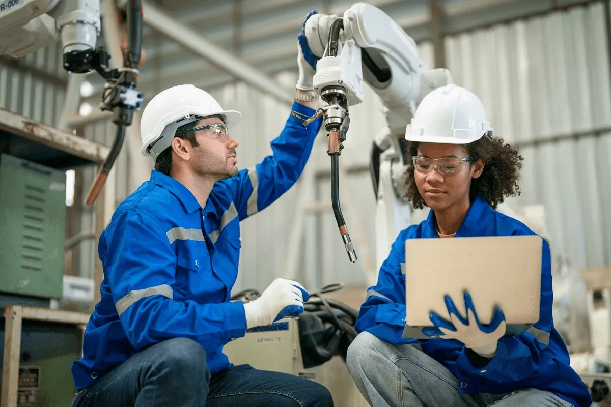Workers Showcasing Industrial Engineer Skills At Work