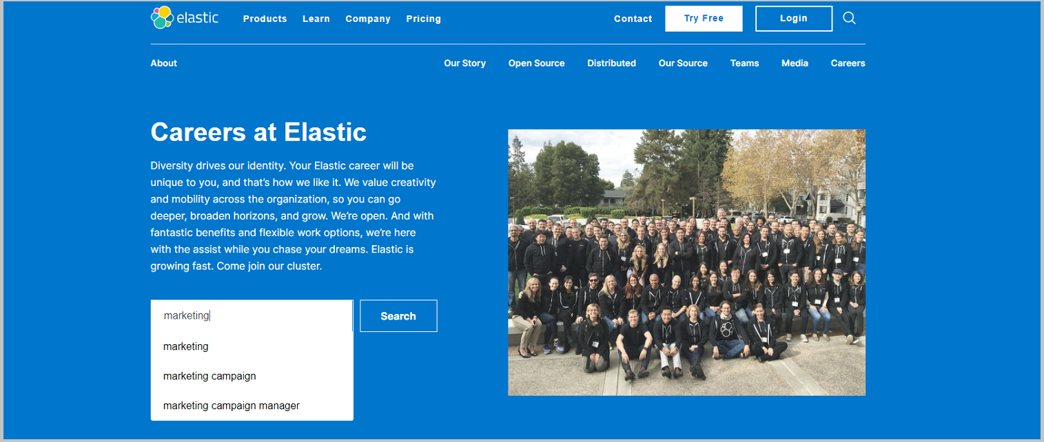 Elastic corporation career webpage employment search 1 - Ongig | Ongig Blog Employment search on Elastic corporation career webpage
