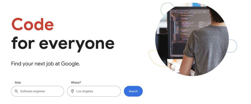 Google job webpage | Ongig Blog Google Career Job Webpage Search