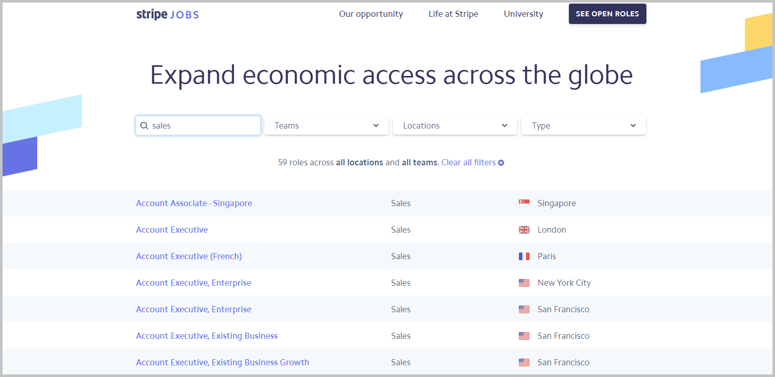 Stripe career site job search - Ongig | Ongig Blog job search on Stripe career site
