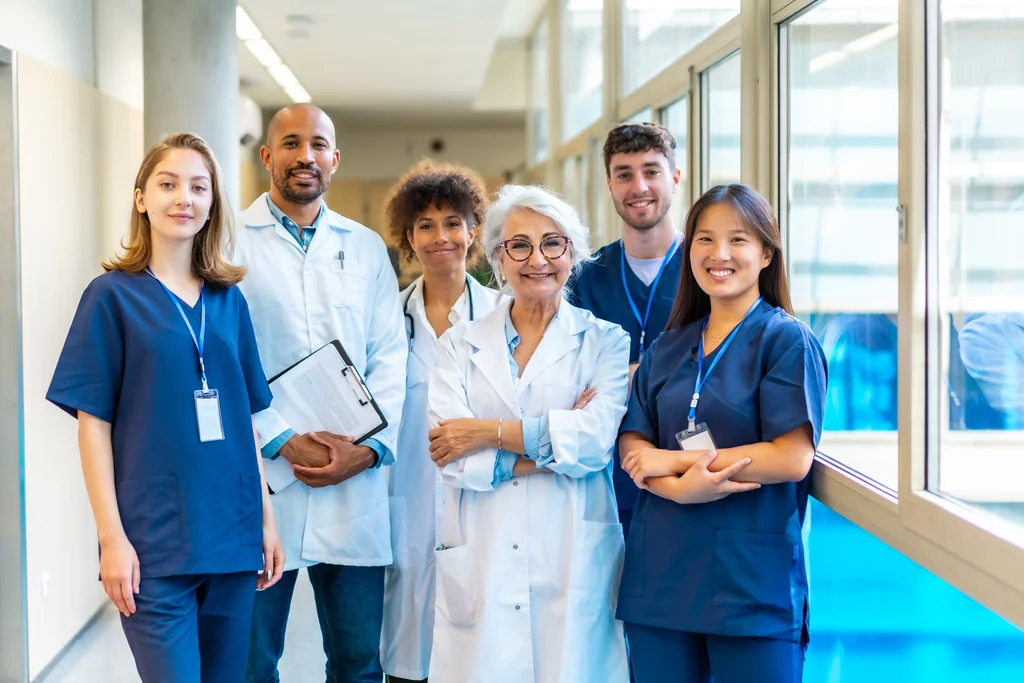 Healthcare Professionals In A Hospital Setting