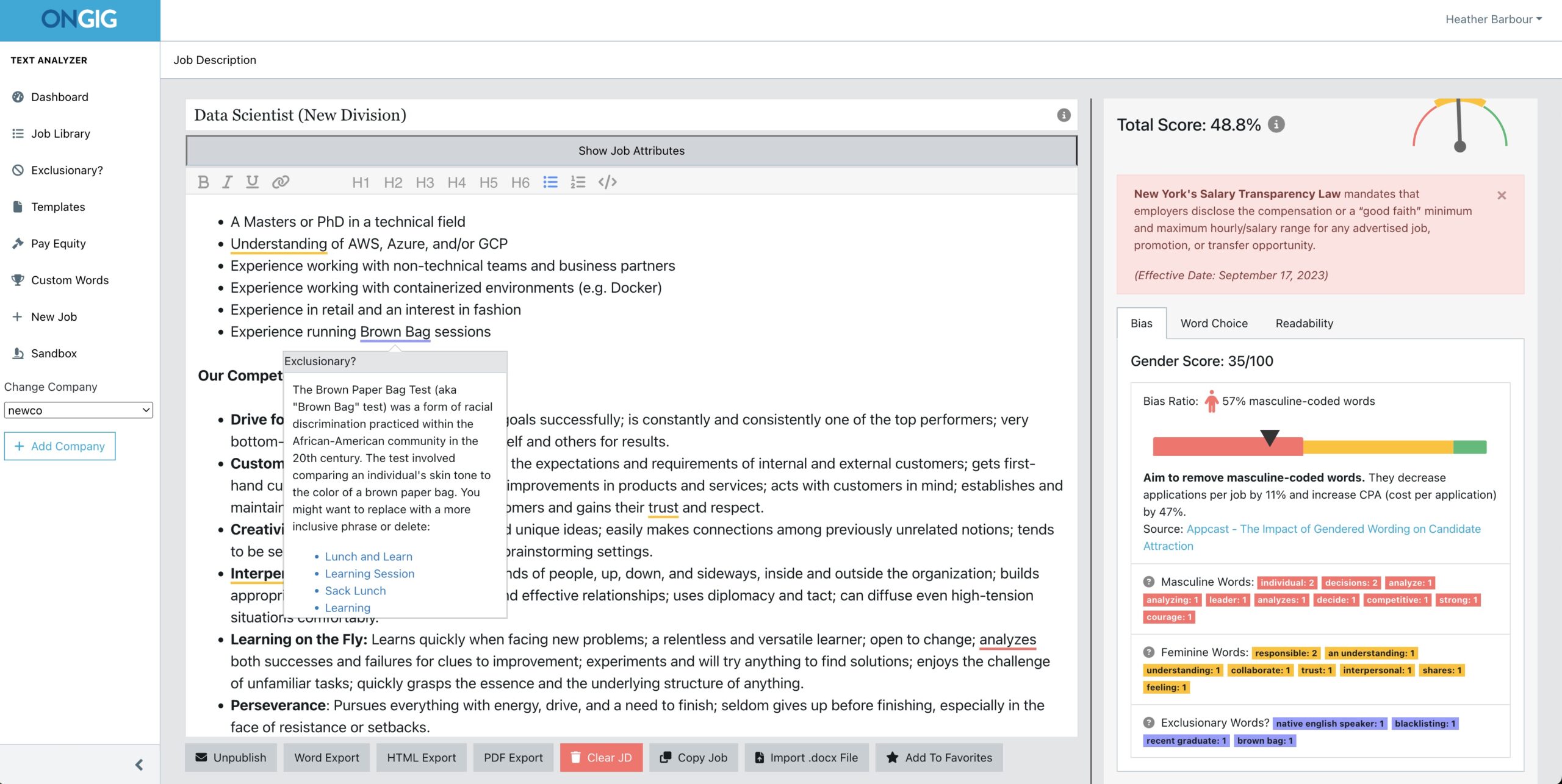 augmented writing job description tool race | Ongig Blog augmented writing job description tool race