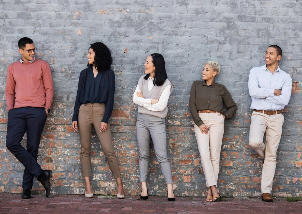 Diverse Job Seekers Wearing Seasonal Business Casual Interview Attire