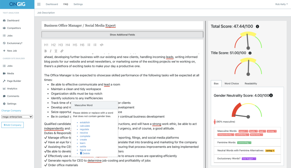 gender writing analysis tool | Ongig | Ongig Blog gender writing analysis tool | Ongig