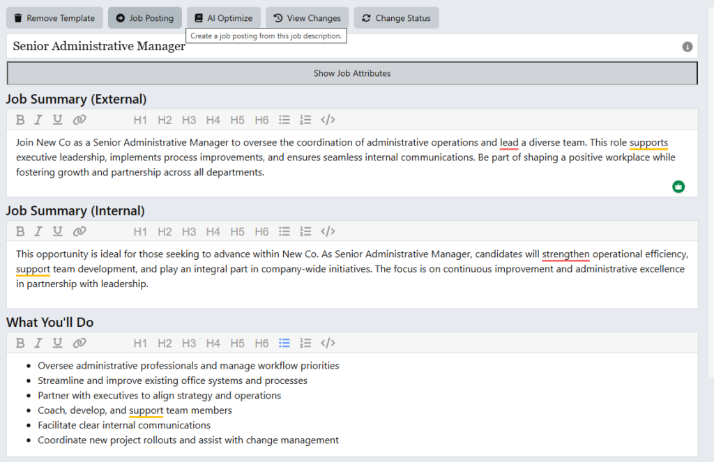 job posting ongig