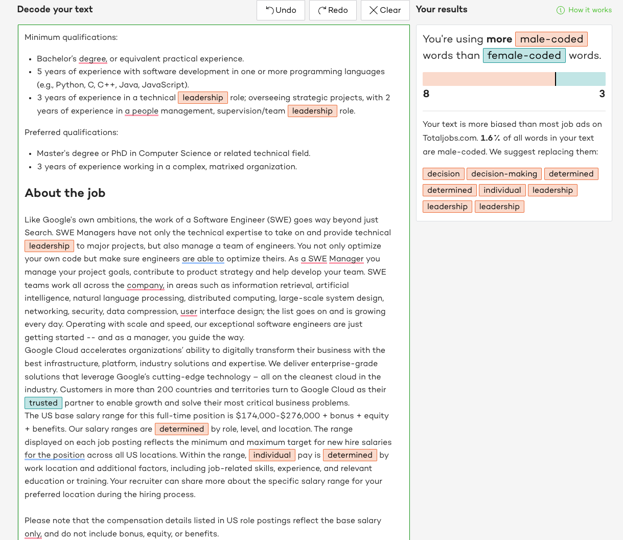 tools for gender writing analysis