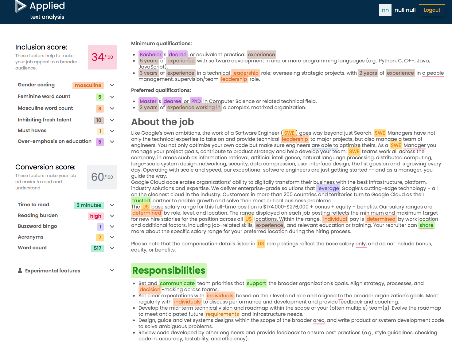 writing analysis tool bias decoder