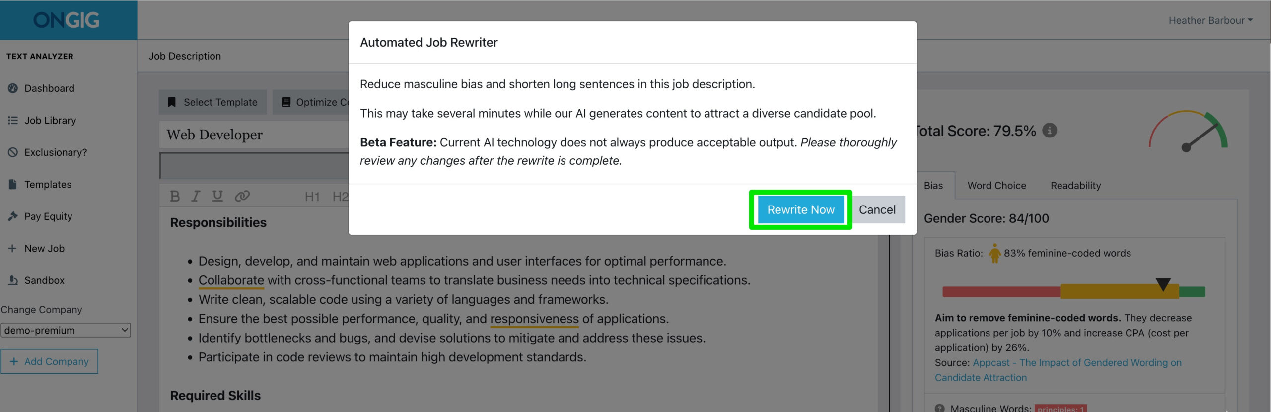 automated job description creator rewrite now