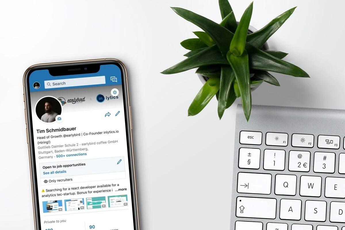 A Linkedin Account Open On A Smartphone Screen, Showing The Profile Interface—Ideal Image To Illustrate How To Add Resume To Linkedin.