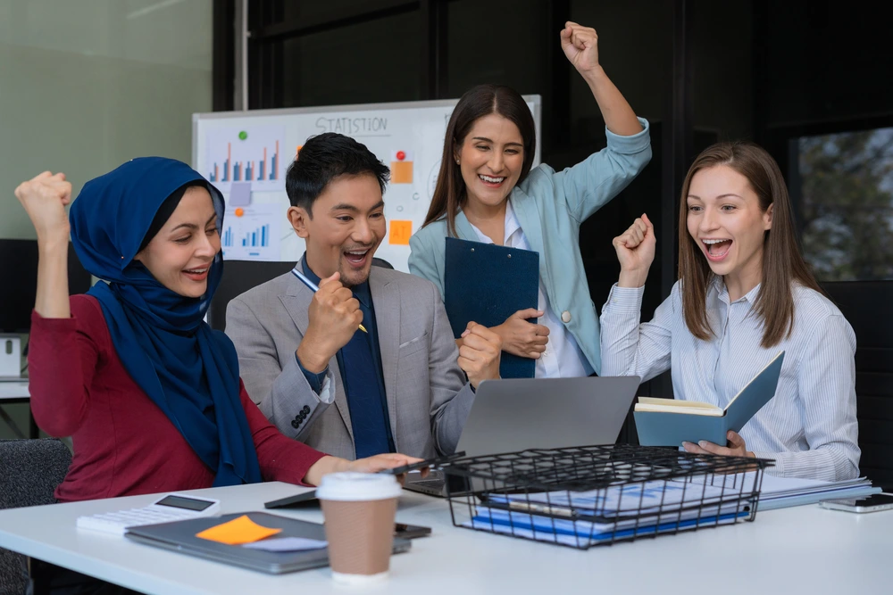 A Team That Successfully Achieved Work Goals